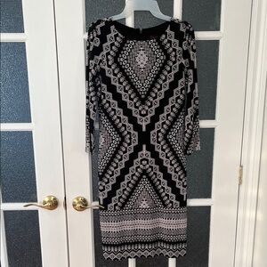 Chic Long Sleeve Black and White Dress